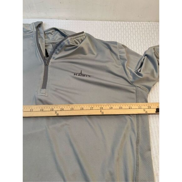 Habit Solar Factor Ls gray 1/4 zipper Mens large rn#106699 UPF 40+ - Picture 10 of 12